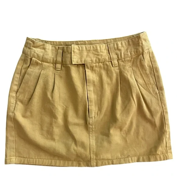Free People Dahlia yellow/mustard Zip fly and offset button closure Mini Skirt - Picture 5 of 13